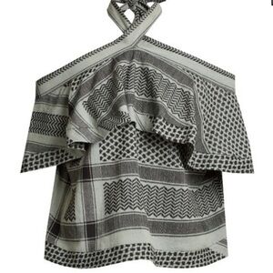 CECILIE Copenhagen Topanga Off the Shoulder Halter Top Jacquard 2